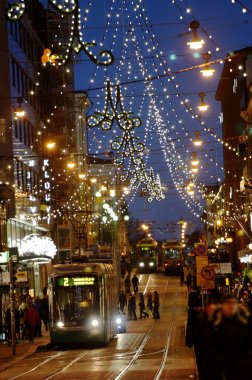 The Christmas seasone begins in Helsinki. The Christmas lights a clipart