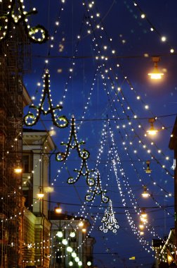 Noel seasone Helsinki'de başlar. Noel ışıkları bir