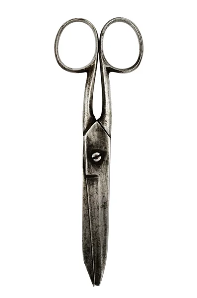 Pair of old scissors on a white — Stock Photo, Image