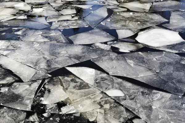 Ice-field on the lake in winter — Stock Photo, Image
