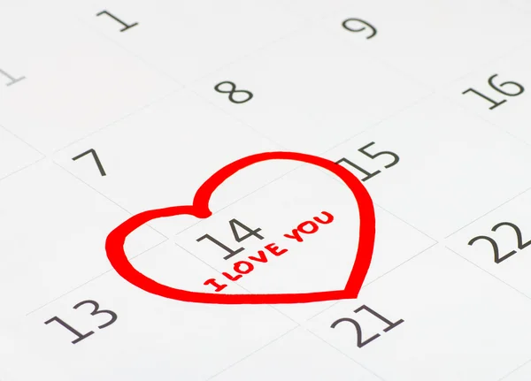 Calender page of the valentine day — Stock Photo, Image