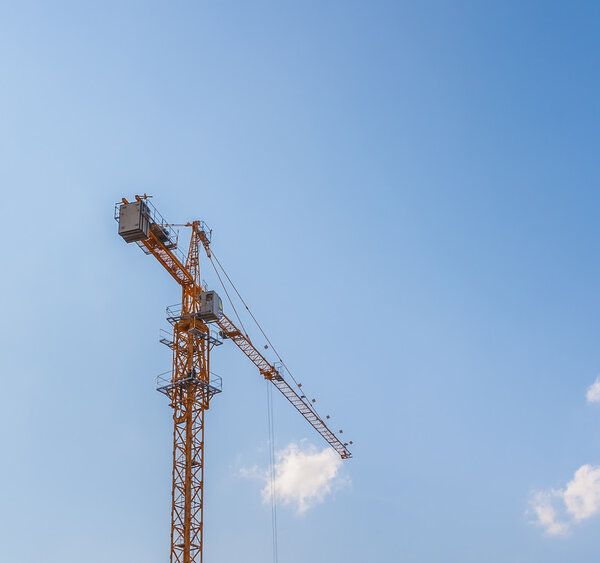 Cranes at a construction site of a new residential area
