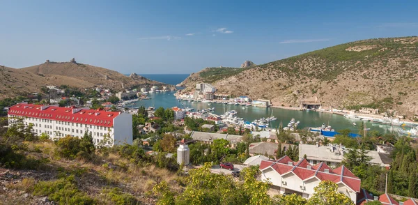 Town in Balaklava bay. view on top. — Stock Photo, Image