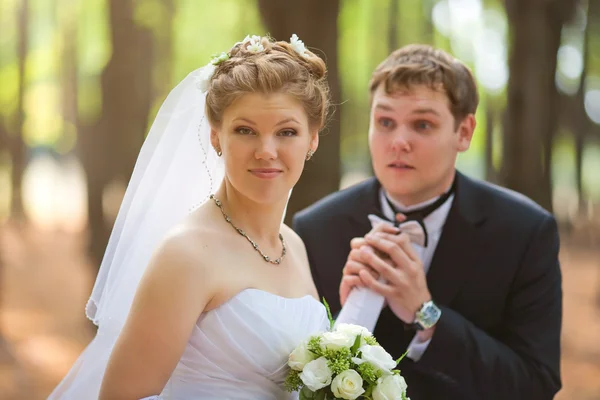 Romantic wedding couple — Stock Photo, Image
