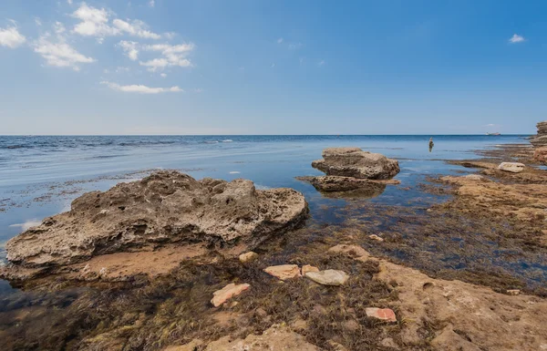 Pobřeží Černého moře, nachází se na tarkhankut, Krym, — Stock fotografie