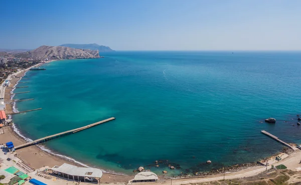 Letecký pohled na pláži sudak — Stock fotografie