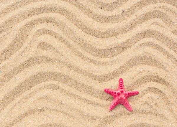 Starfish and wave on the sandy beach — Stock Photo, Image