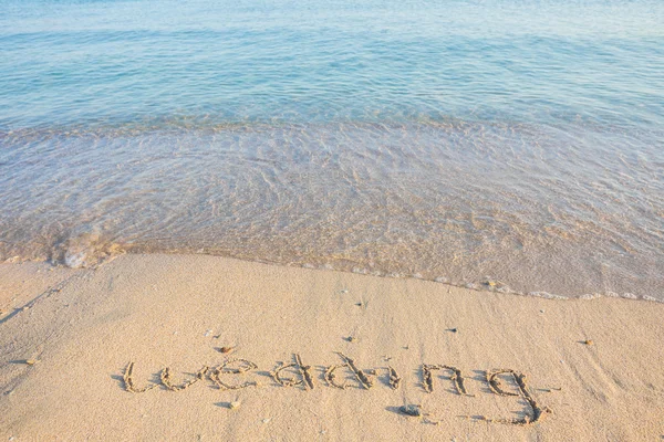 Wedding written in the Sand — Stock Photo, Image