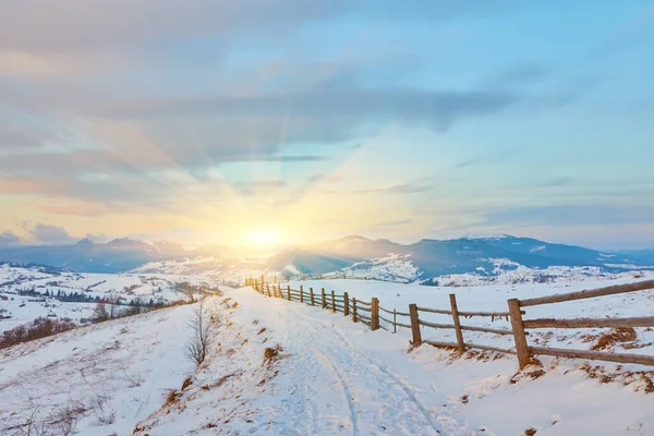 Karpatya dağ kayak merkezinin güzel manzarası, kış karlı manzarası                               