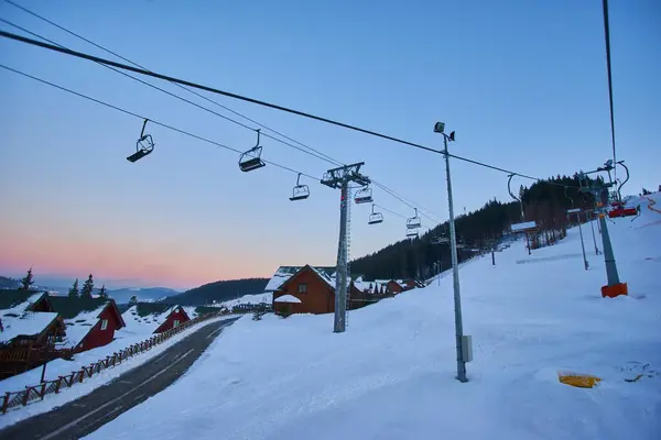 Schöne Aussicht Auf Das Skigebiet Der Karpaten Winterliche Schneelandschaft — Stockfoto