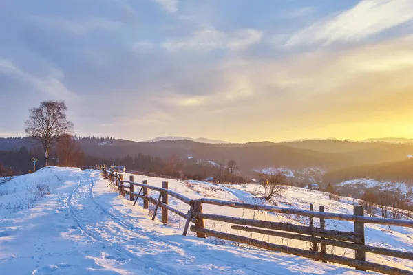 Karpatya dağ kayak merkezinin güzel manzarası, kış karlı manzarası                               