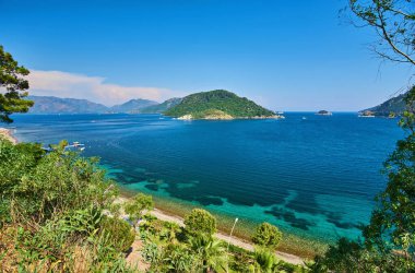 Marmaris Town, Türkiye 'deki Icmeler Sahili manzarası