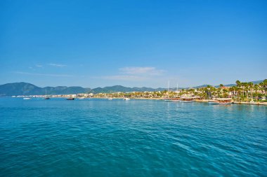 Akdeniz yakınlarındaki Marmaris Türkiye tatil beldesinin muhteşem manzarası. Yaz tatili.