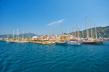 Marmaris Marina Türkiye 'de mavi günde