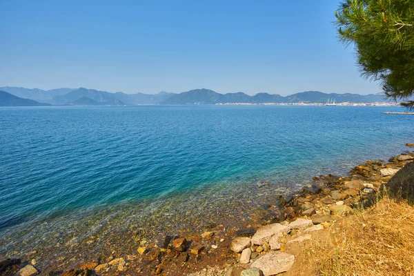 Uitzicht Het Strand Van Marmaris Turkije — Stockfoto