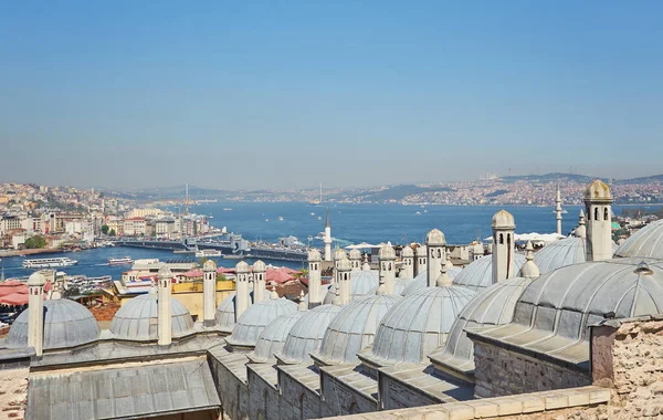 Panoramic View Istanbul Turkey Istanbul Domes Chimneys Suleymaniye Complex — Stock Photo, Image