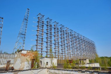 Ukrayna'da Çernobil askeri gizli nesne anten radar Doug