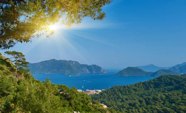 Fantastisk Utsikt Över Marmaris Turkiet Resort Nära Medelhavet Sommar Resor — Stockfoto
