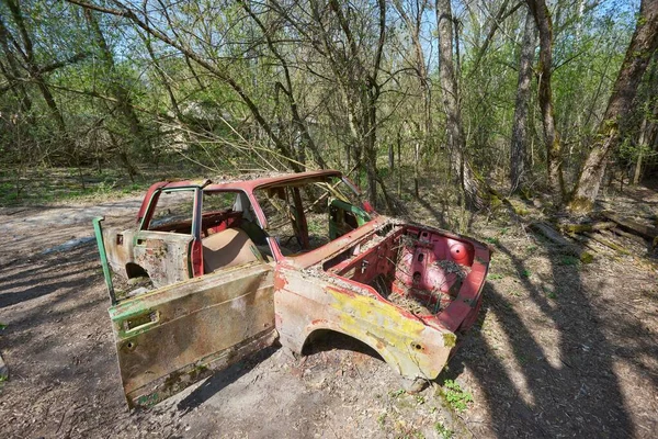 Radioactive Dead Zone Chernobyl Abandoned Looted Appliances Cars Electronics Chernobyl — Stock Photo, Image