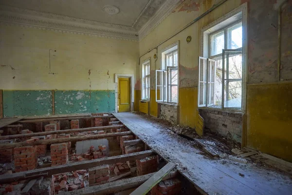 Покинутий Будинок Культури Селі Біля Чорнобиля — стокове фото