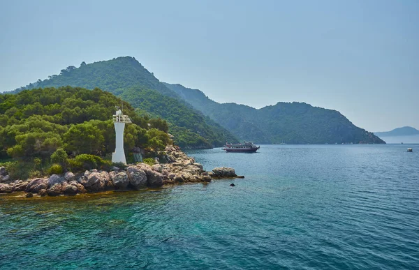 Beautiful Panoramic Aerial View Boats Yacht Sailboat Bay Marmaris Turkey — Stock Photo, Image