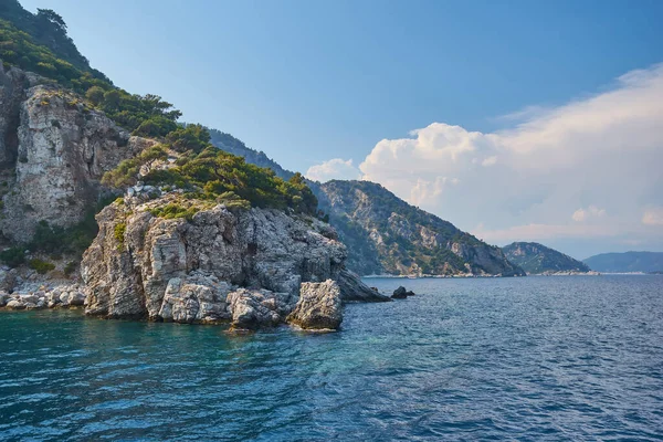 Navio Que Sai Baía Marmaris Turquia — Fotografia de Stock