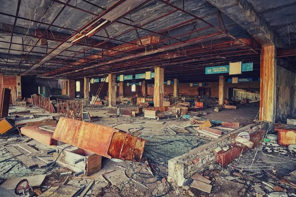 Pripyat Ucrania Abril 2019 Supermercado Ruinas Ciudad Fantasma Pripyat — Foto de Stock