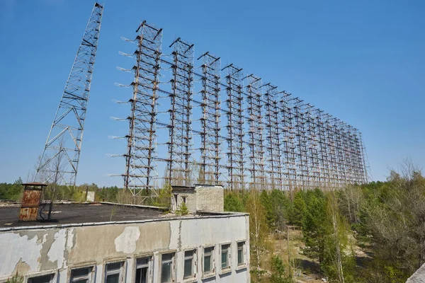 Sistema Radar Militare Duga Nella Zona Esclusione Chernobyl Ucraina — Foto Stock