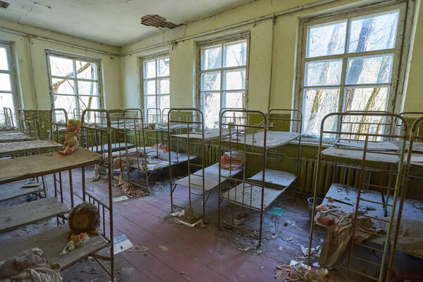 Abandoned kindergarten in Chernobyl exclusion zone, village Kopachi