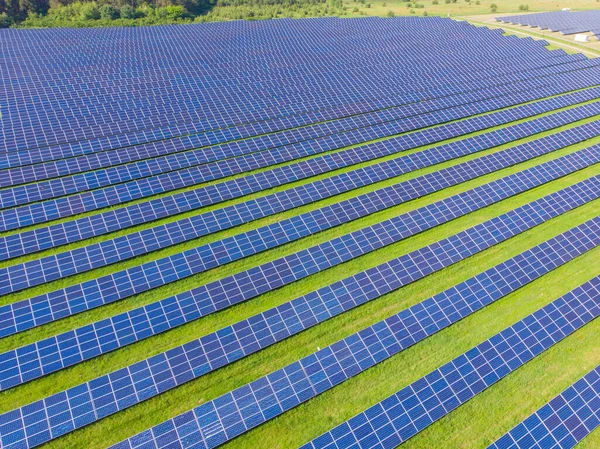 Solar Cell Energy Farm High Angle View Solar Panels Energy — Stock Photo, Image