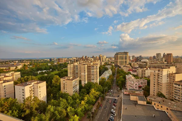 Modern Residential Areas Kyiv Right Bank Dnipro River Kyiv Ukraine — 스톡 사진