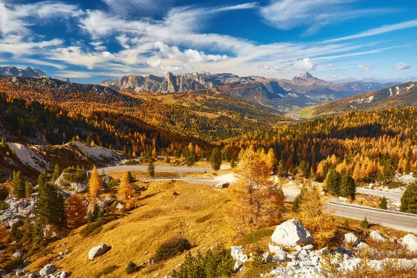 Belas Dolomitas Italianas Dia Outono — Fotografia de Stock