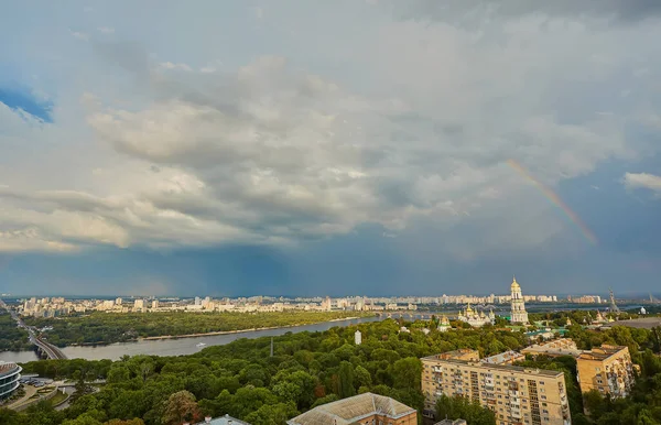 Veduta Del Kyiv Pechersk Lavra Fotografia Estiva Arcobaleno Kiev Monastero — Foto Stock