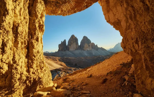 Dolomiter Bergspanorama Italien Vid Solnedgången Tre Cime Lavaredo — Stockfoto