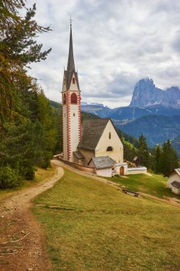 Church of San Giacomo. Ortisei, Gardena Valley, South Tyrol, Dolomites, Italy, Europe.