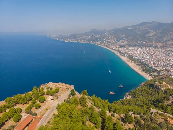 View Mediterranean Coast Alanya Turkey Summer Photo Taken Drone — Stockfoto