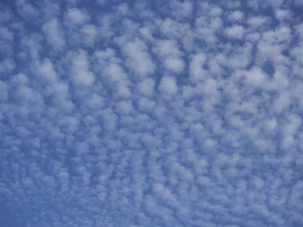 Blue Sky Background Clouds Curly Clouds All Sky — Foto de Stock