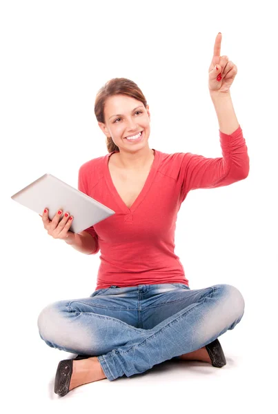 Young student girl with tablet pc — Stock Photo, Image