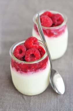 Yoğurtlu taze ahududu