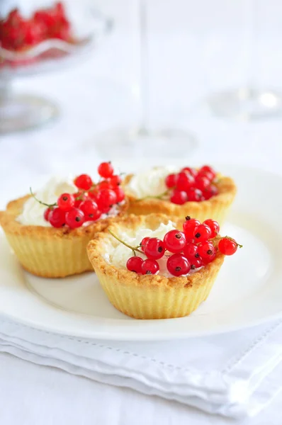 Tarts with red currant — Stock Photo, Image