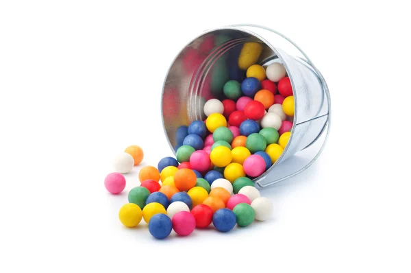 Colorful candy in a tin Stock Picture