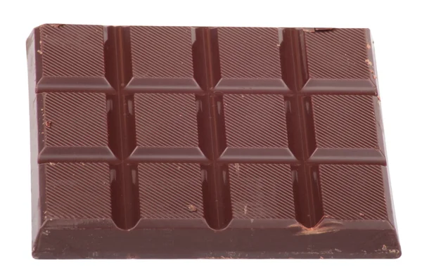 Bar of brown chocolate isolated — Stock Photo, Image