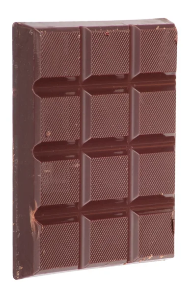 Bar of brown chocolate isolated — Stock Photo, Image
