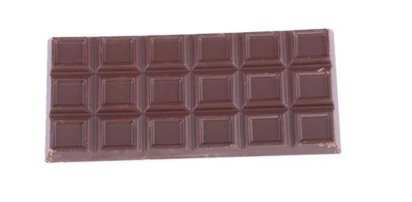 Bar of brown chocolate isolated — Stock Photo, Image