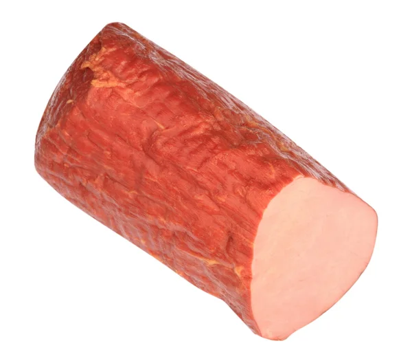 Pezzo di carne bollita e affumicata isolato — Foto Stock