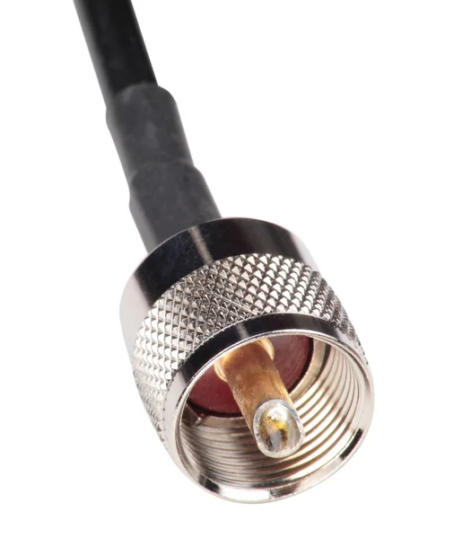 PL259 Connector with Cable Isolated — Stock Photo, Image