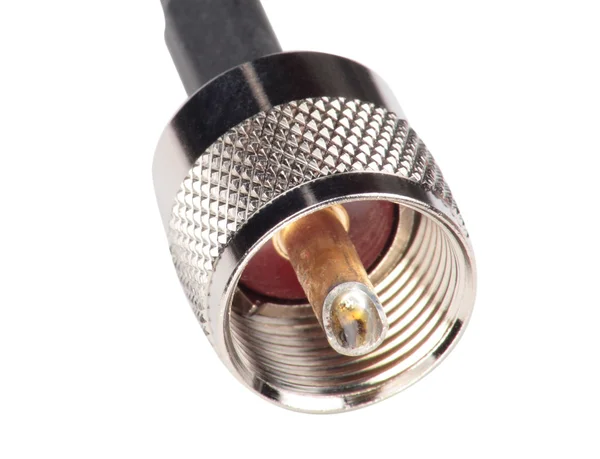 Разъем PL259 с изолированным кабелем — стоковое фото