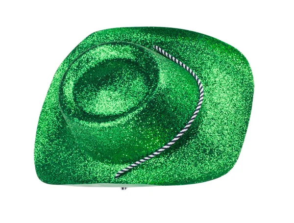 Zöld Karnevál kalap Izolált — Stock Fotó