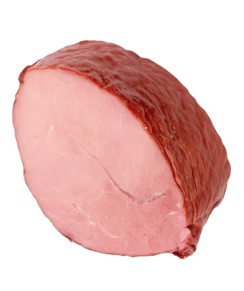 Főzött és füstölt hús darabja Izolált — Stock Fotó