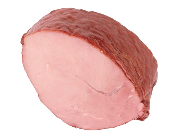 Pedaço de carne cozida e defumada isolado — Fotografia de Stock